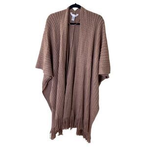 LC Lauren Conrad Pink Fringe Open Cardigan